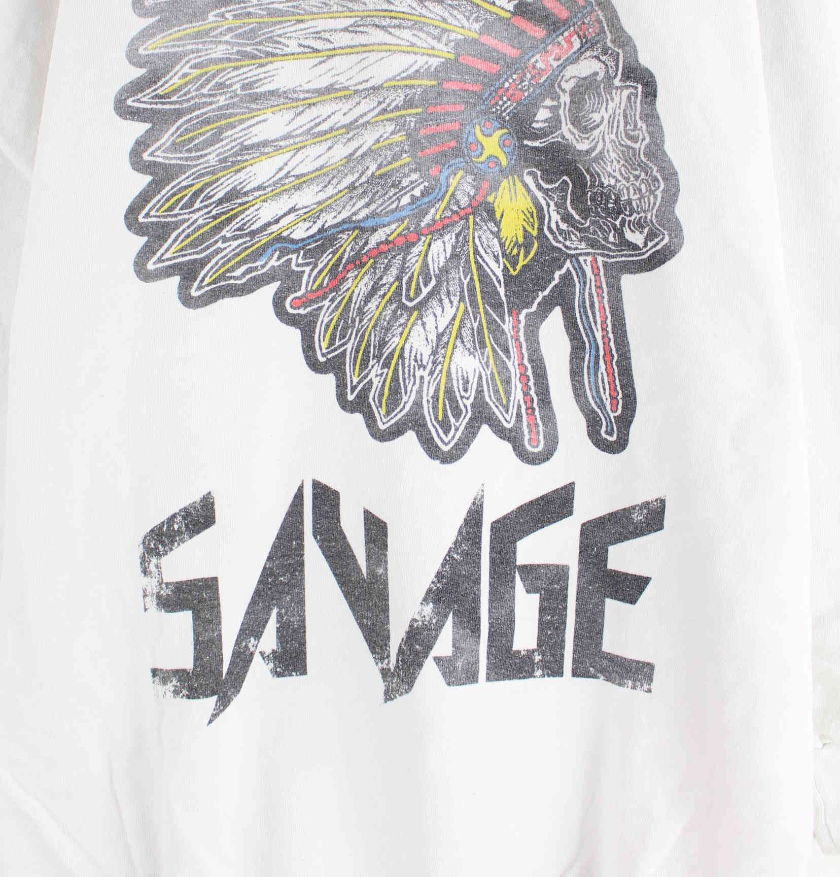 Vintage Oversized Savage Print Sweater Weiß L (detail image 1)