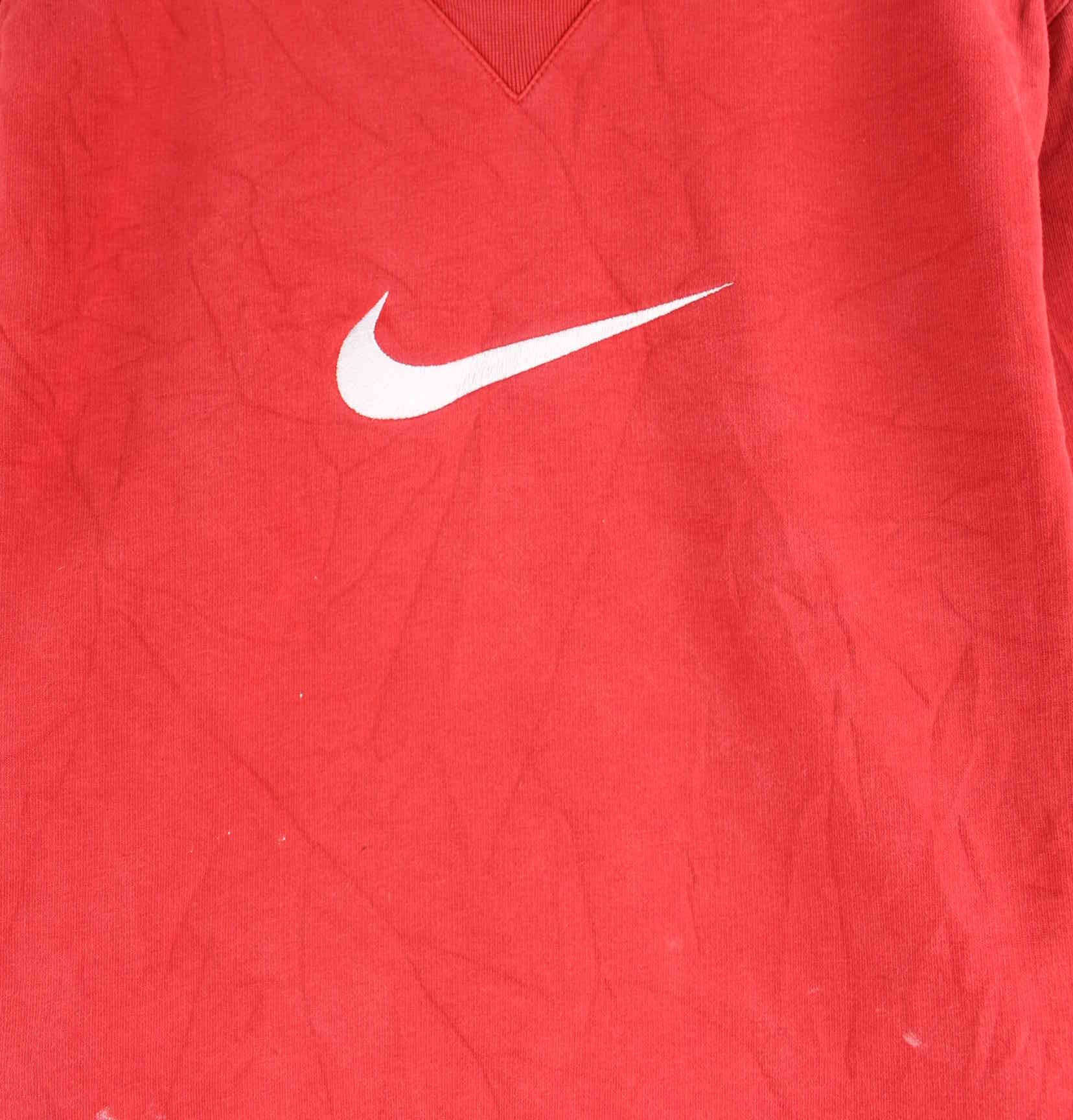 Nike 90s Vintage Big Swoosh Embroidered Sweater Rot S (detail image 1)