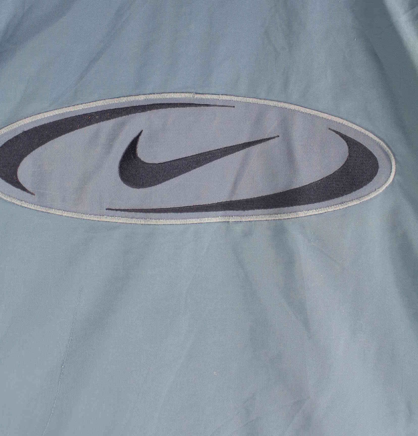 Nike 90s Vintage Center Swoosh Embroidered Jacke Blau L (detail image 4)