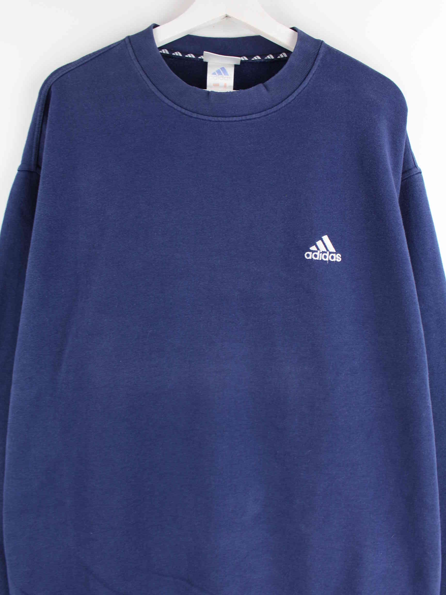 Adidas 90s Vintage Embroidered Sweater Blau XL (detail image 1)