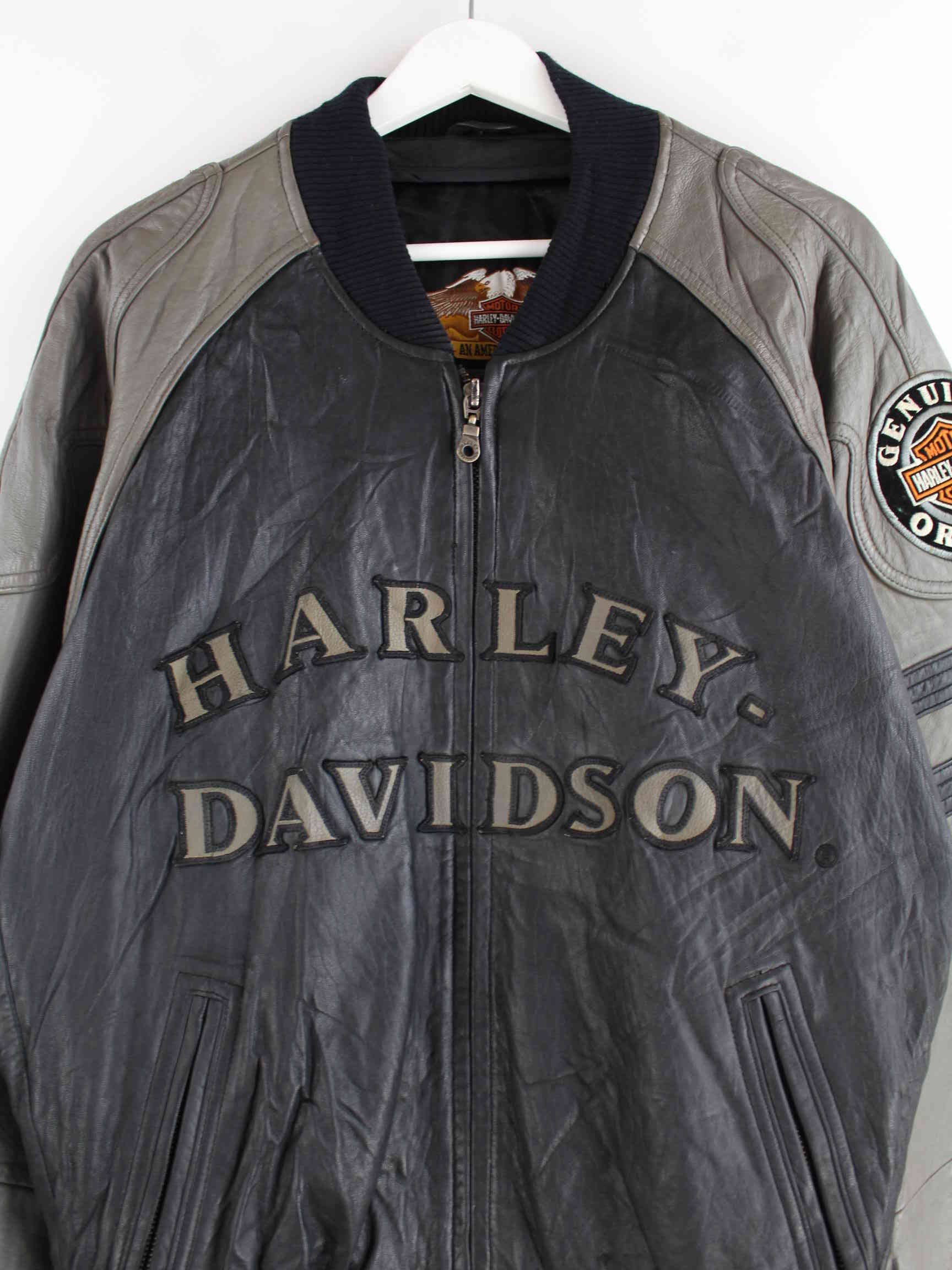Harley Davidson 90s Vintage Embroidered Leather College