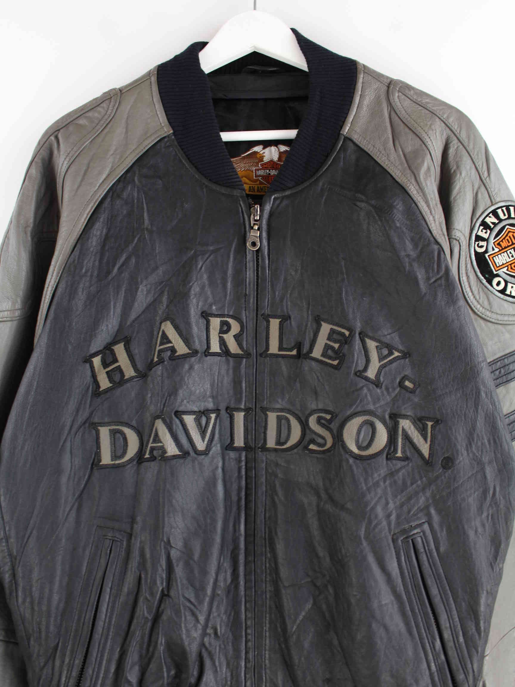 Harley Davidson 90s Vintage Embroidered Jacke Schwarz L (detail image 1)