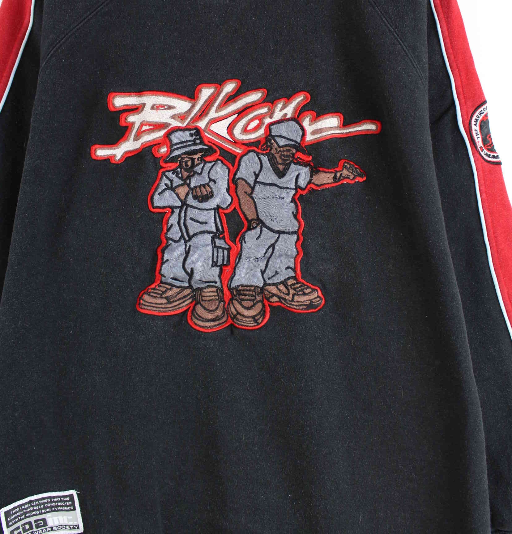 BLK1 90s Vintage Embroidered Sweater Schwarz M (detail image 1)
