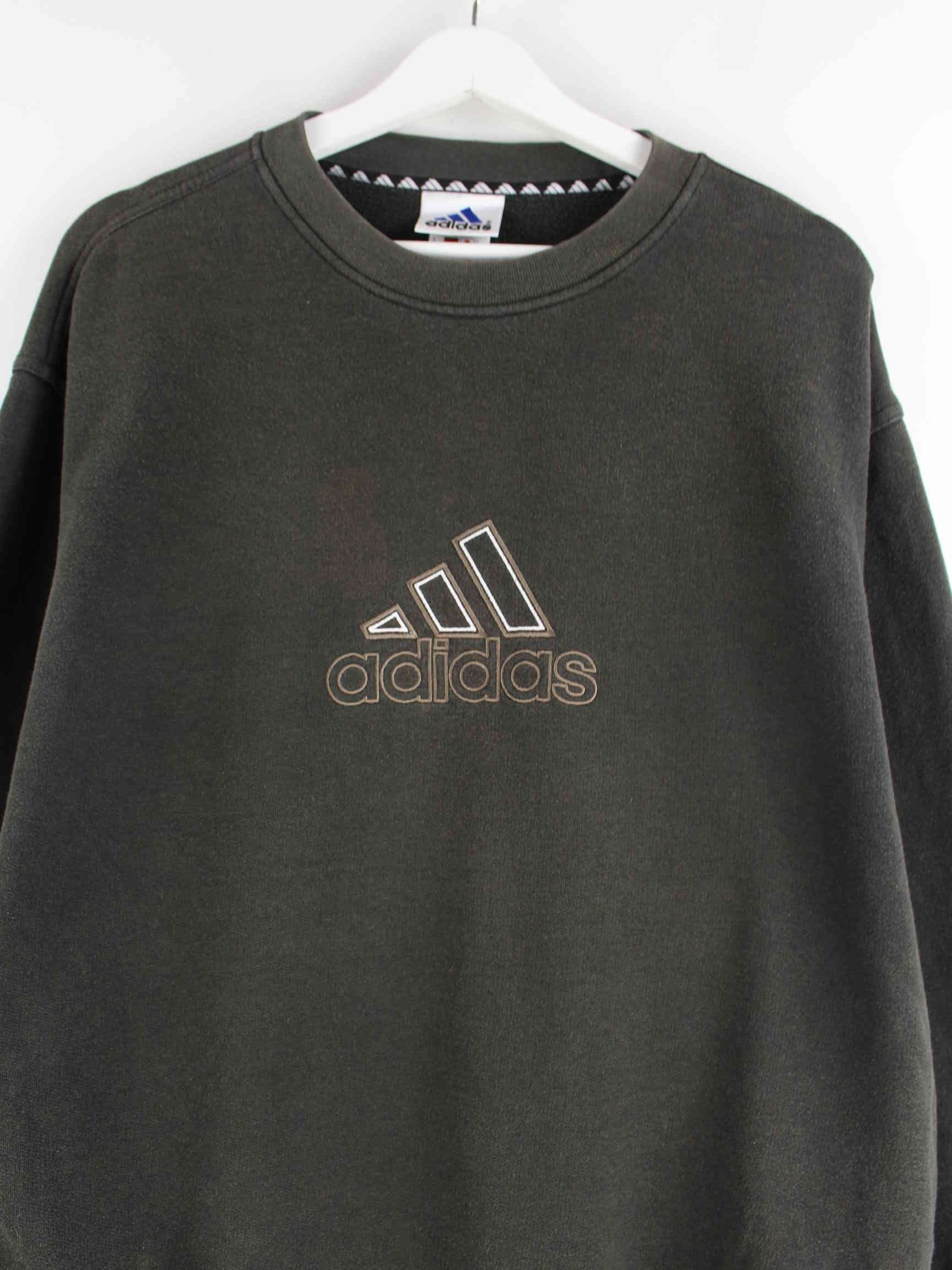 Adidas 90s Vintage Big Logo Embroidered Sweater Grün L (detail image 1)