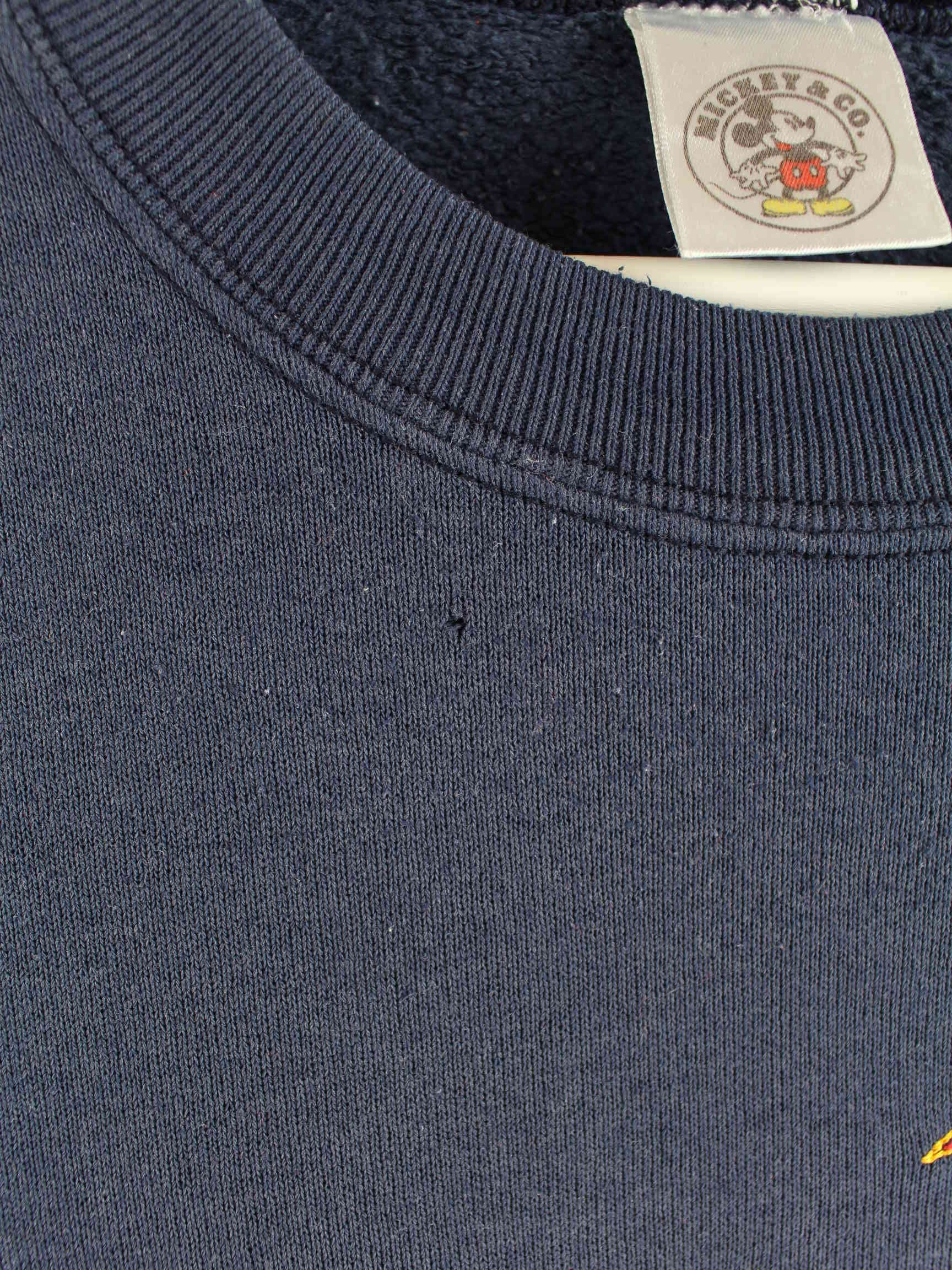 Disney )90s Vintage Mickie Embroidered Sweater Blau L (detail image 3)