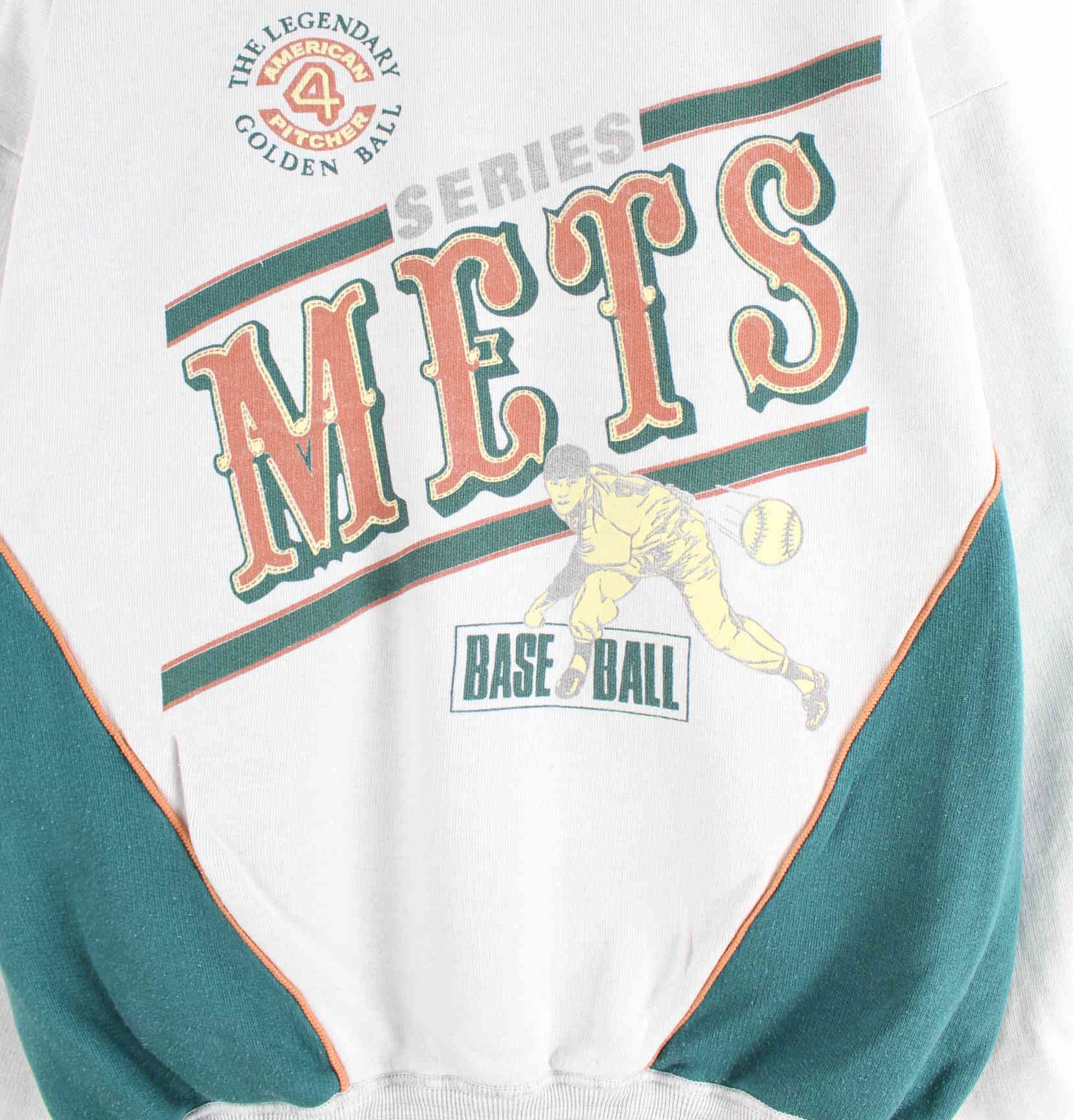 Vintage 80s Baseball Print Sweater Grau L (detail image 1)