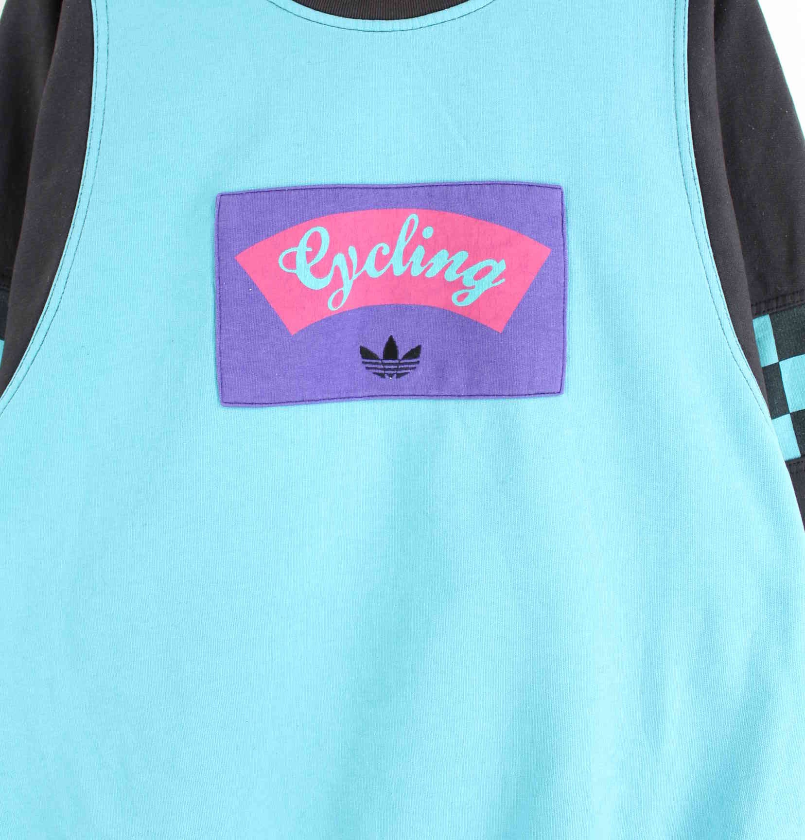 Adidas 80s Vintage Takeoff Cycling Embroidered Sweater Türkis XL (detail image 1)