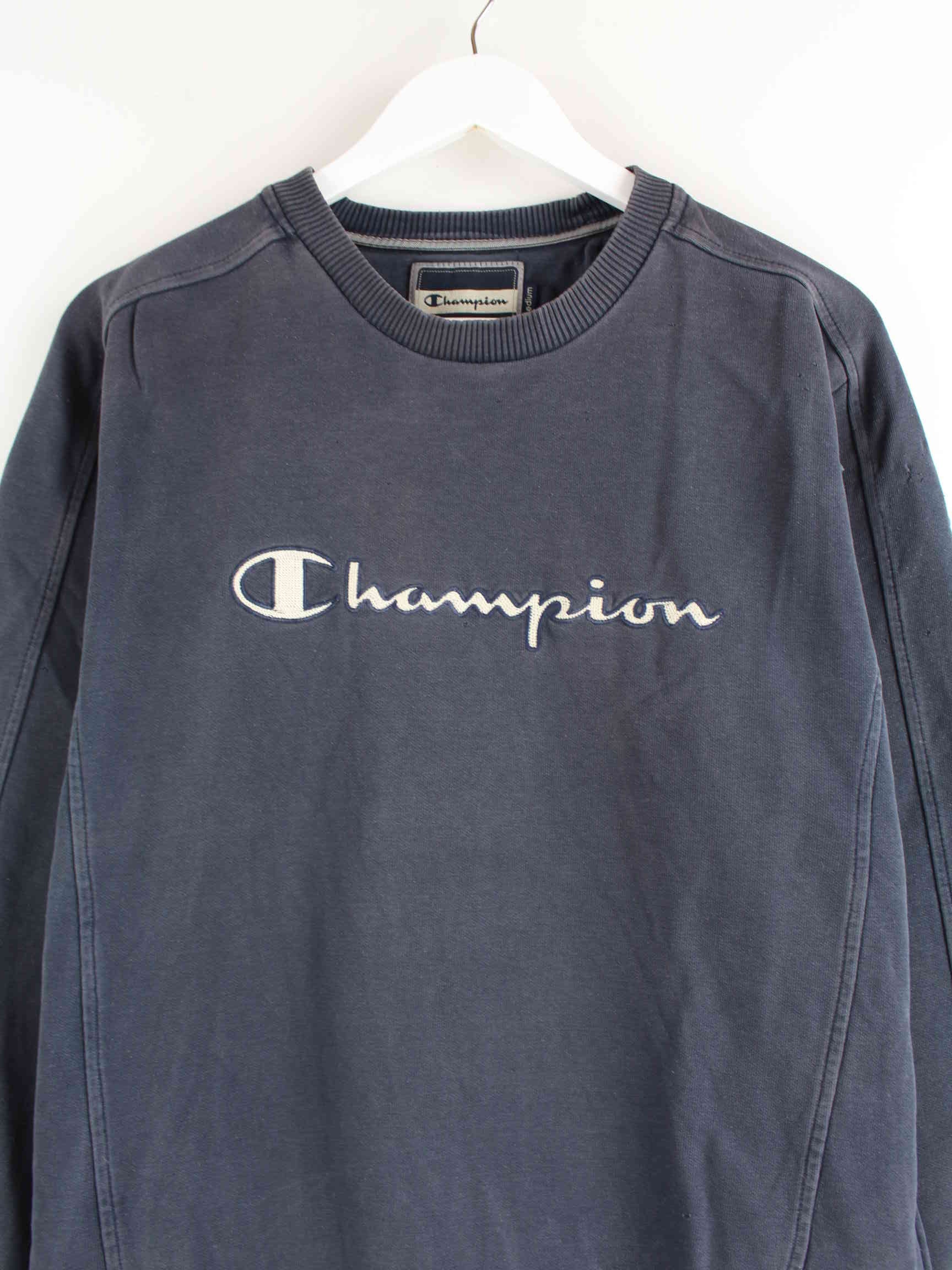 Champion y2k Embroidered Logo Sweater Grau M (detail image 1)