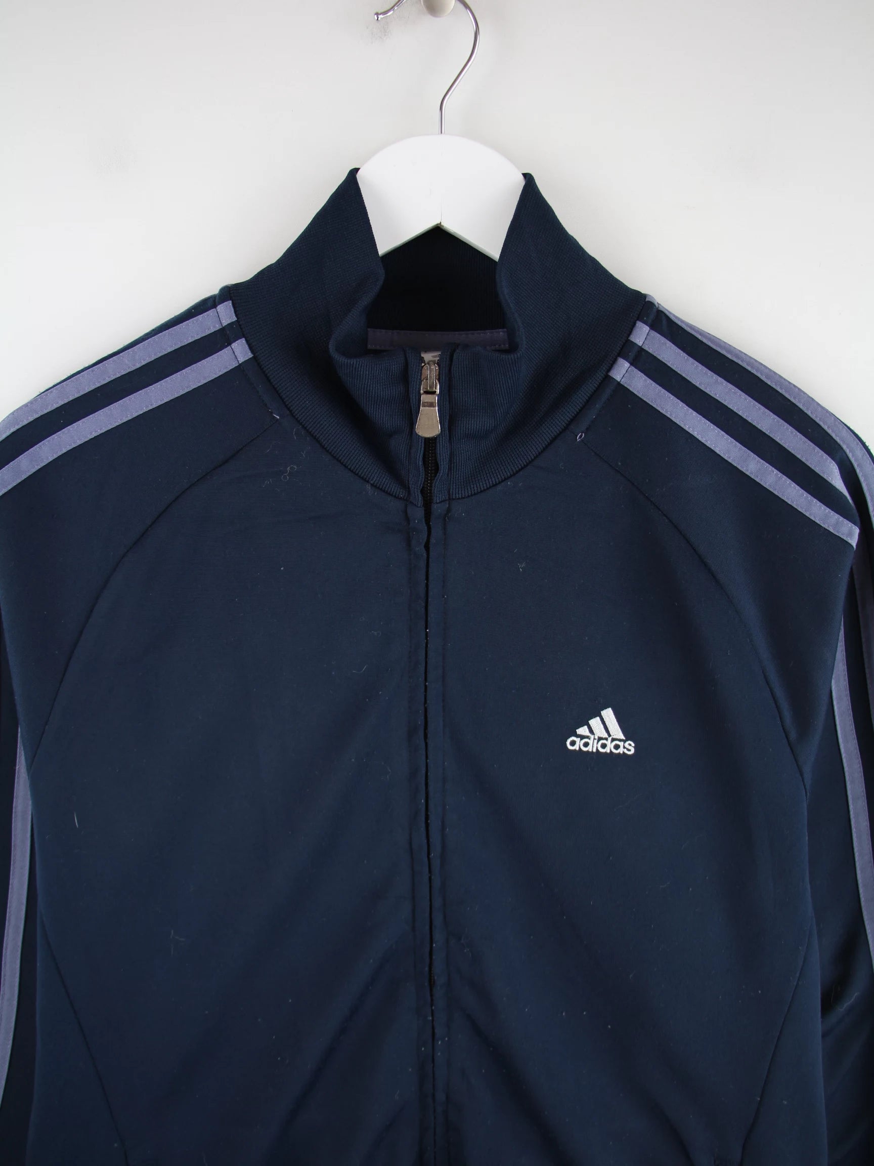 Adidas Trainingsjacke Blau L – Detailansicht Vorderseite