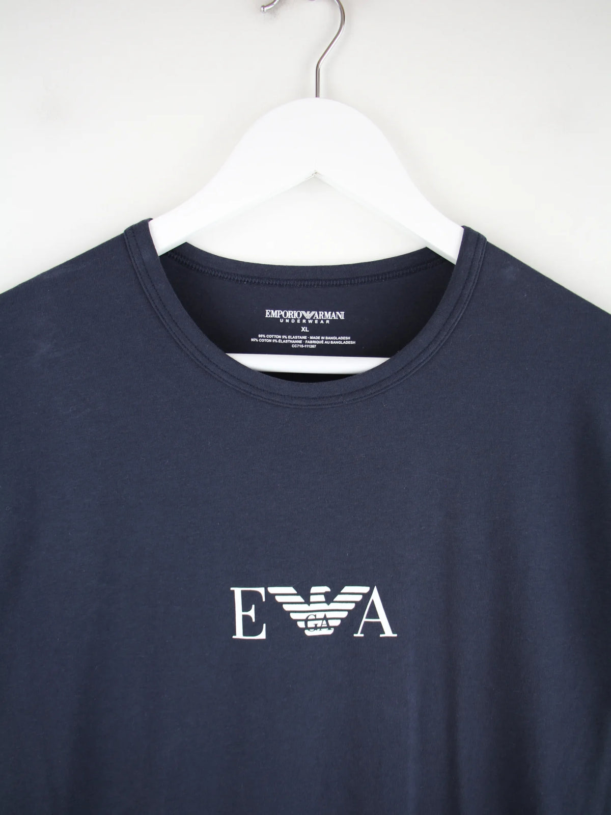 Armani T-Shirt Blau XL – Detailansicht Vorderseite