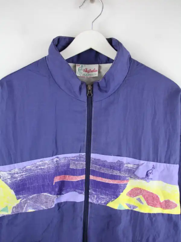 Australian Trainingsjacke Lila XL – Detailansicht Vorderseite