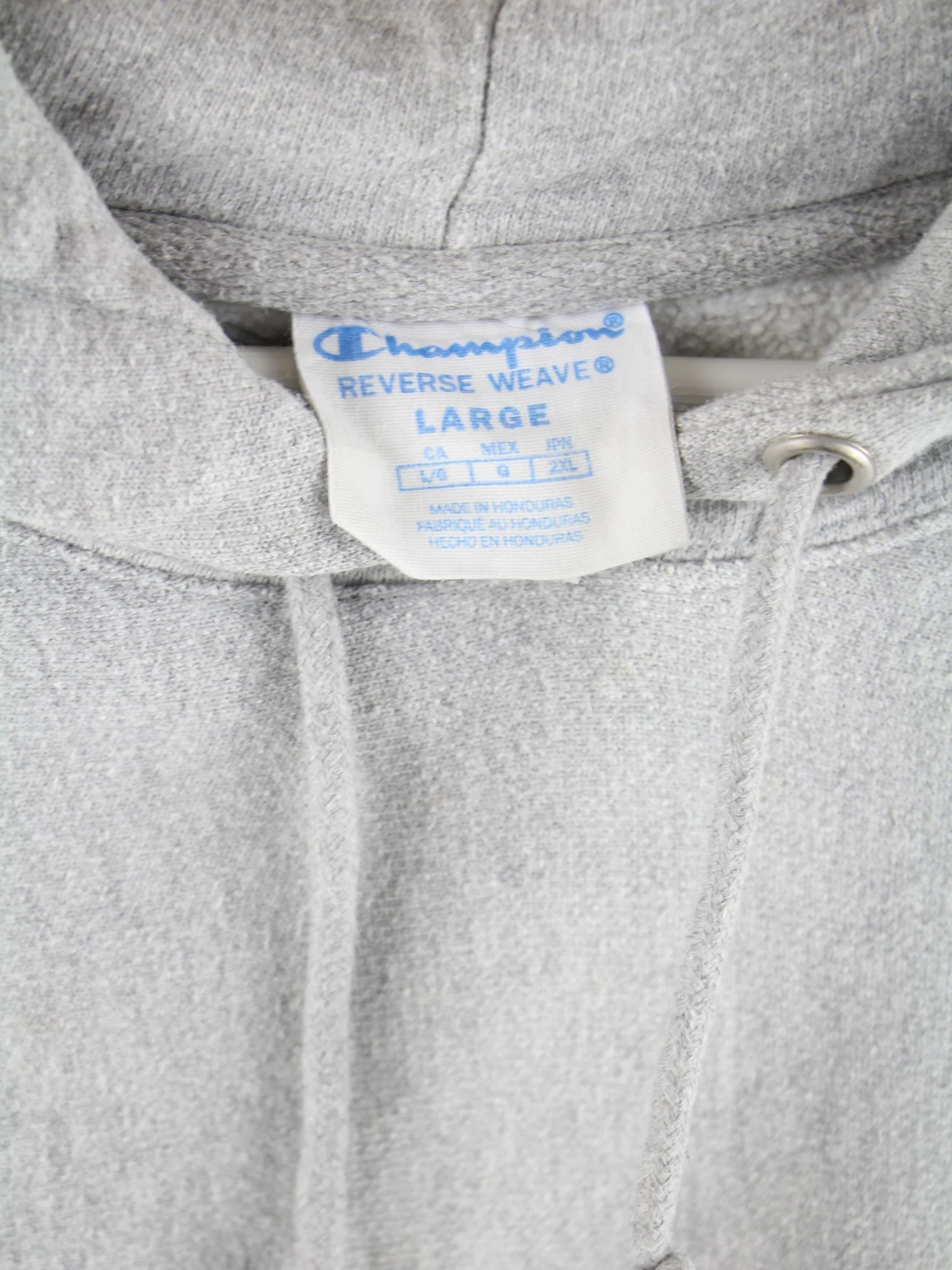 Champion Hoodie Grau L – Etikett