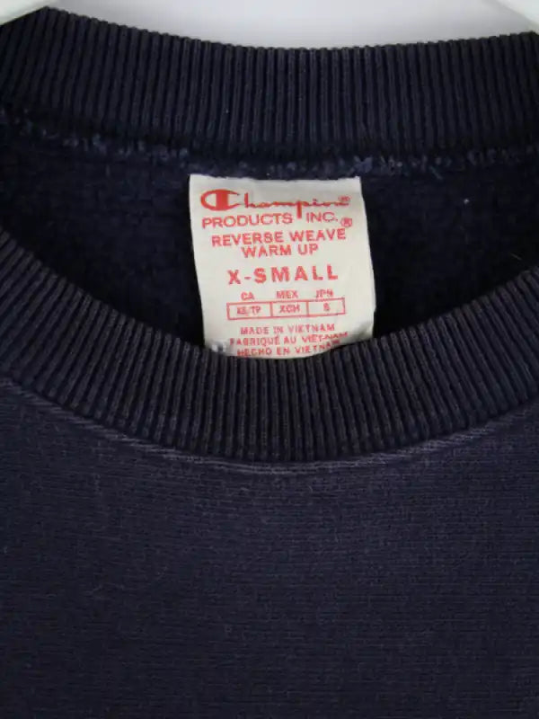 Champion Sweater Blau XS – Etikett