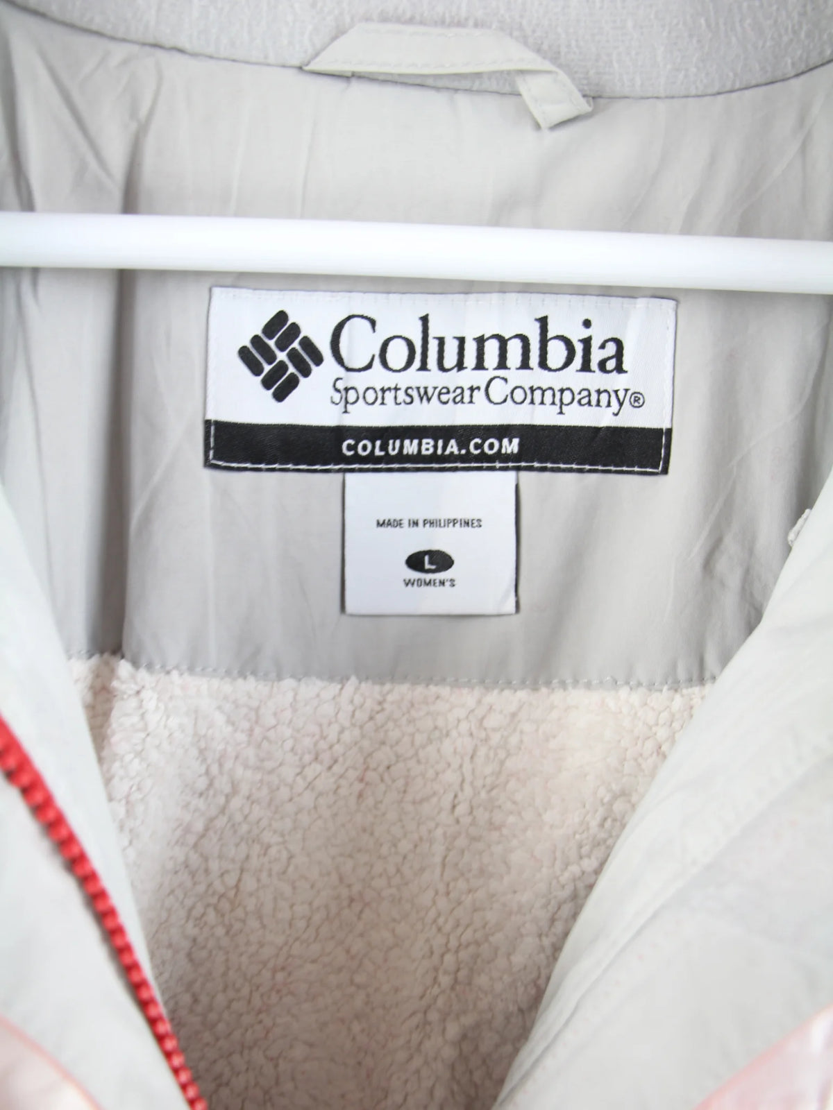 Columbia Jacke Rot L – Etikett