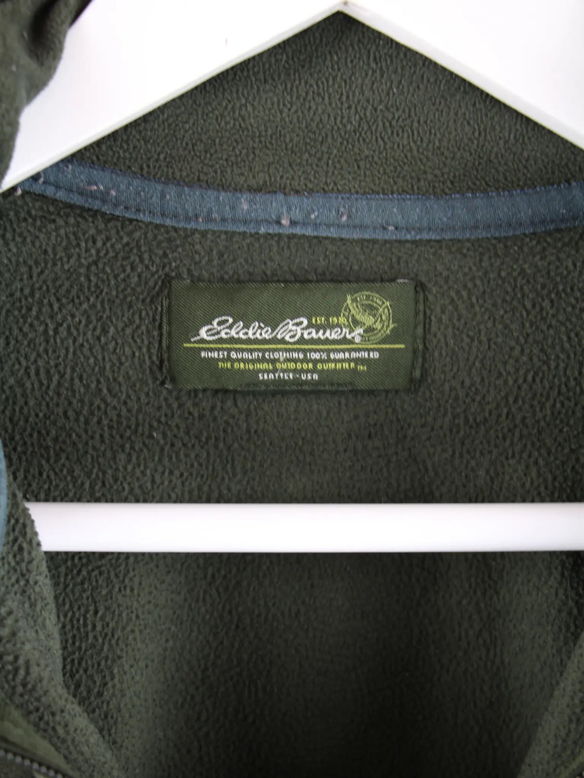 Eddie Bauer Fleece Grün L – Etikett