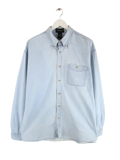 Eddie Bauer Freizeit Hemd Blau L – Vorderseite