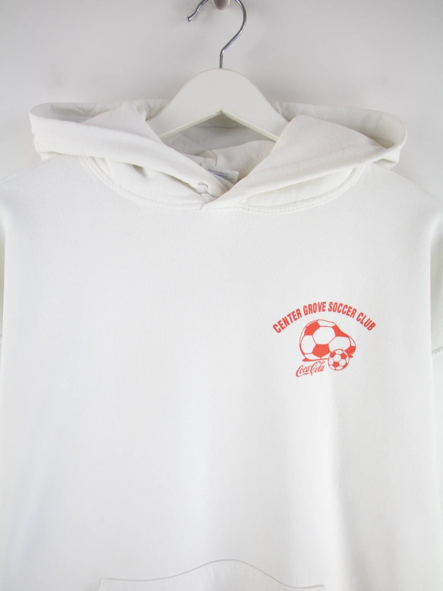Gildan Hoodie Weiß L – Detailansicht Vorderseite
