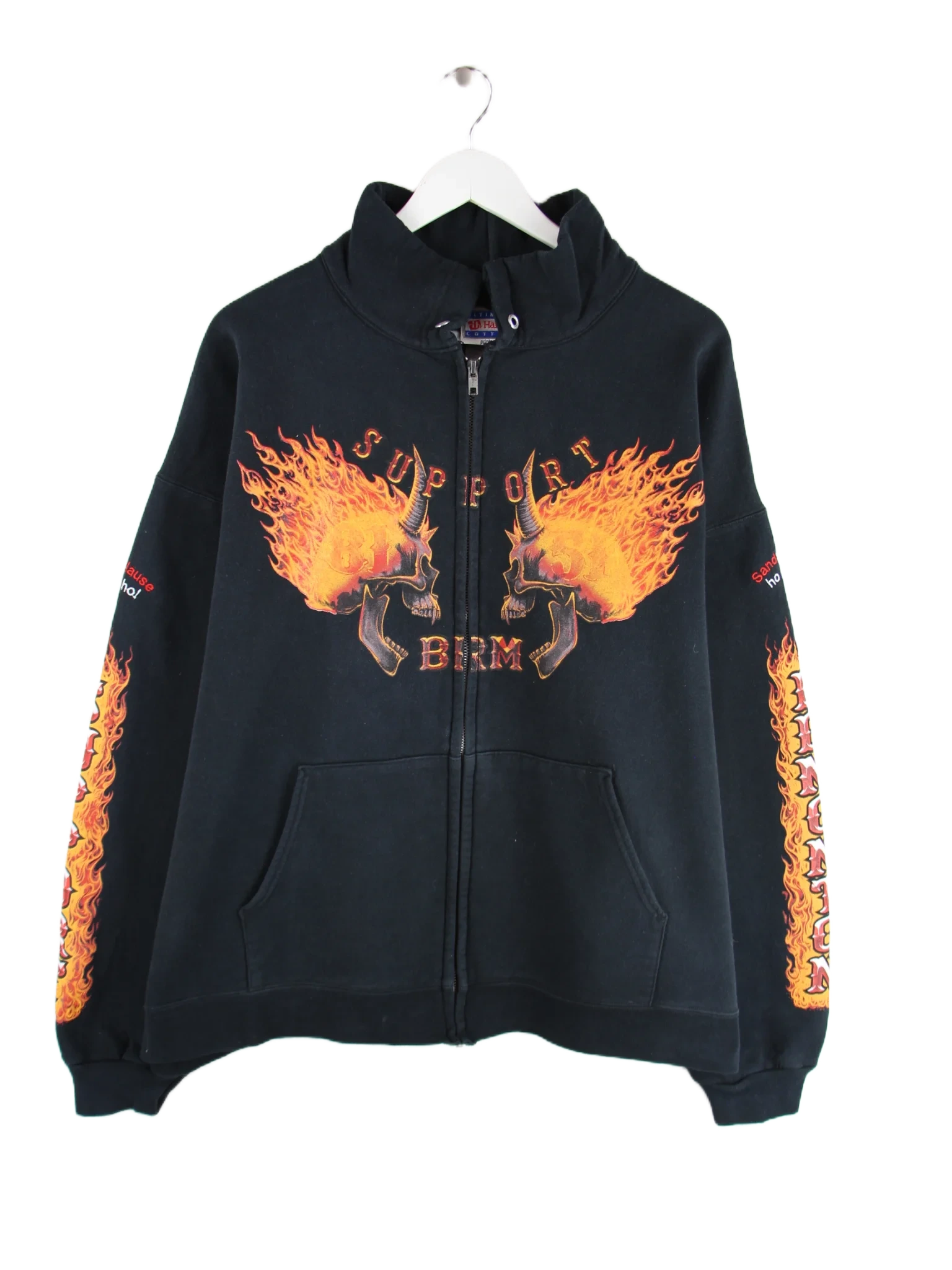 Hanes Sweatjacke Schwarz XL – Vorderseite