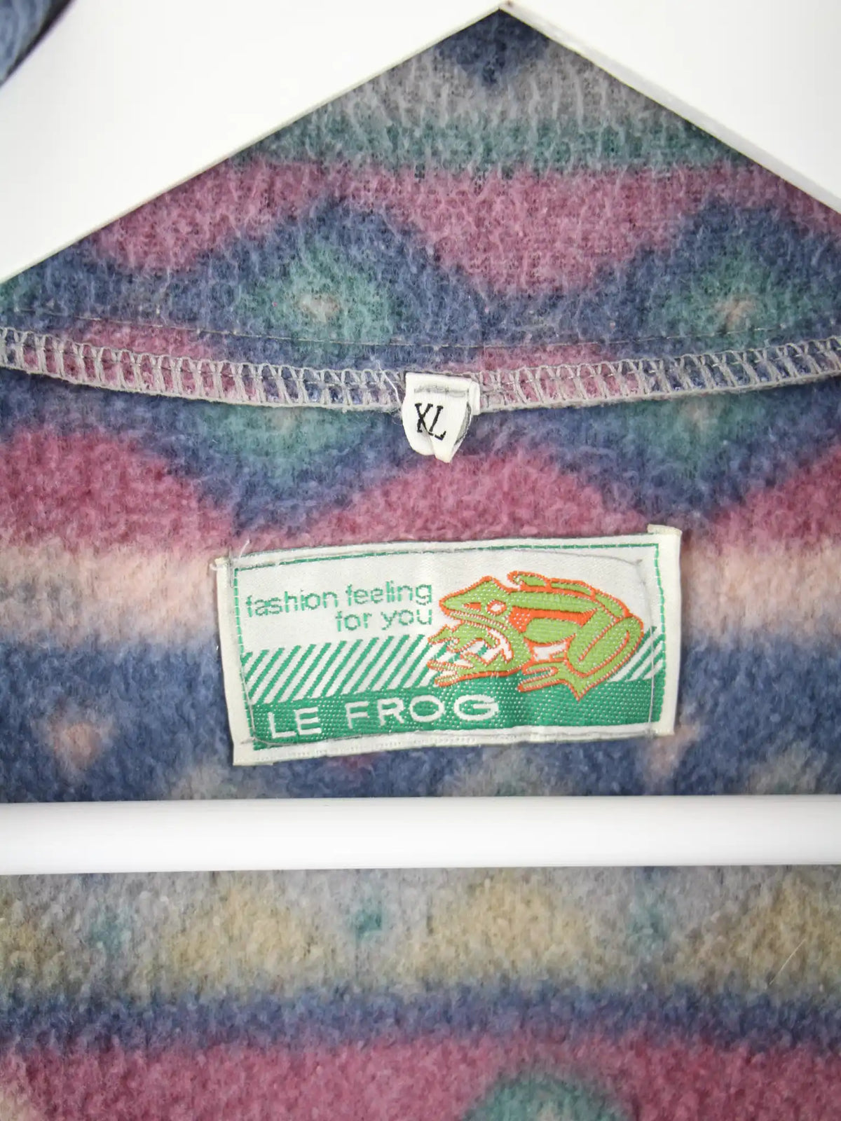 Le Frog Fleece Mehrfarbig XL – Etikett