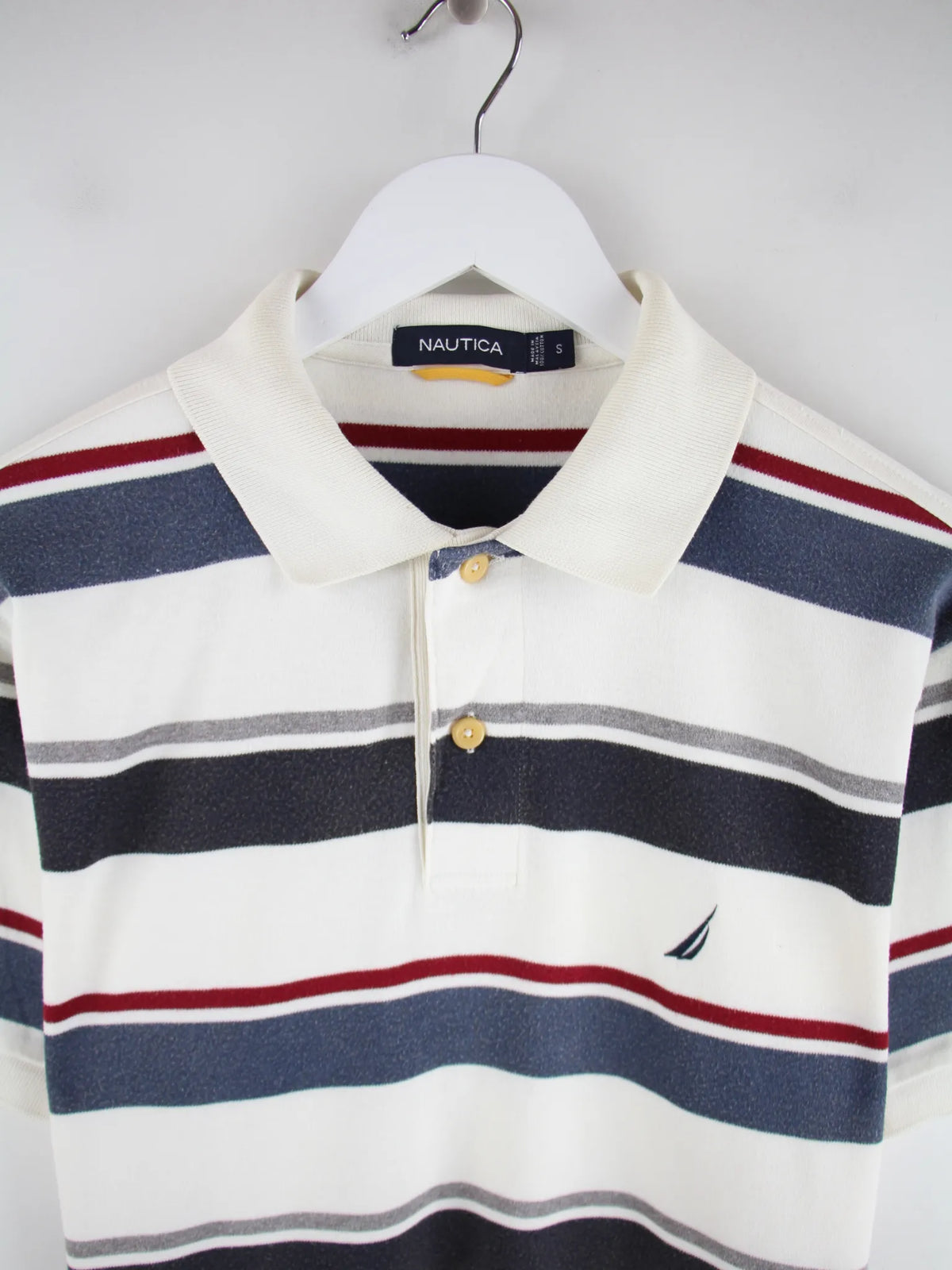 Nautica Polo Weiß S – Etikett