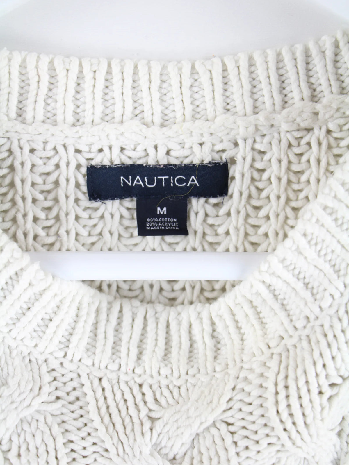 Nautica Pullover Weiß M – Etikett