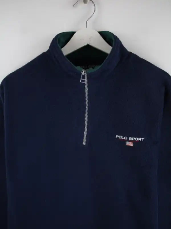 Ralph Lauren Fleece Blau XL – Detailansicht Vorderseite