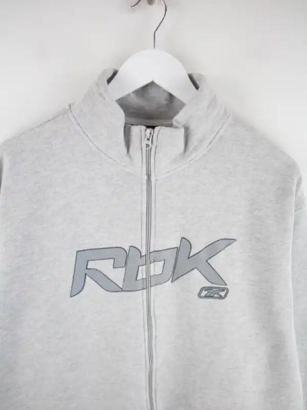 Reebok Sweatjacke Grau XL – Detailansicht Vorderseite
