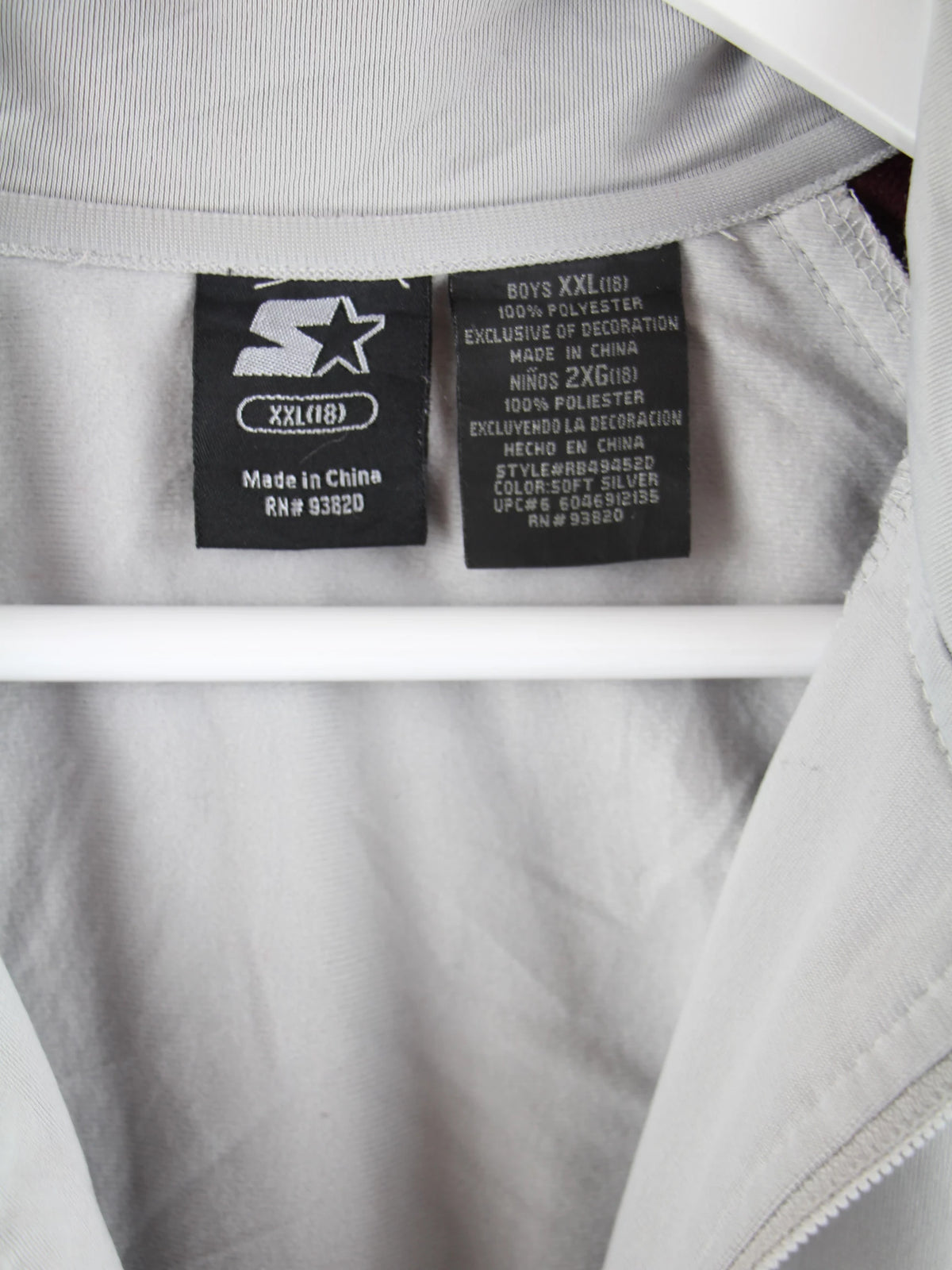 Starter Trainingsjacke Grau S – Etikett