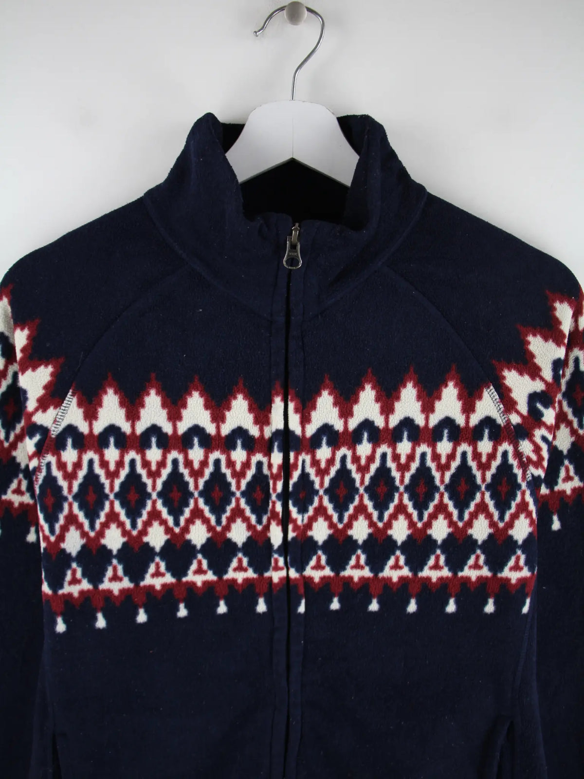 Vintage Fleece Blau L – Detailansicht Vorderseite