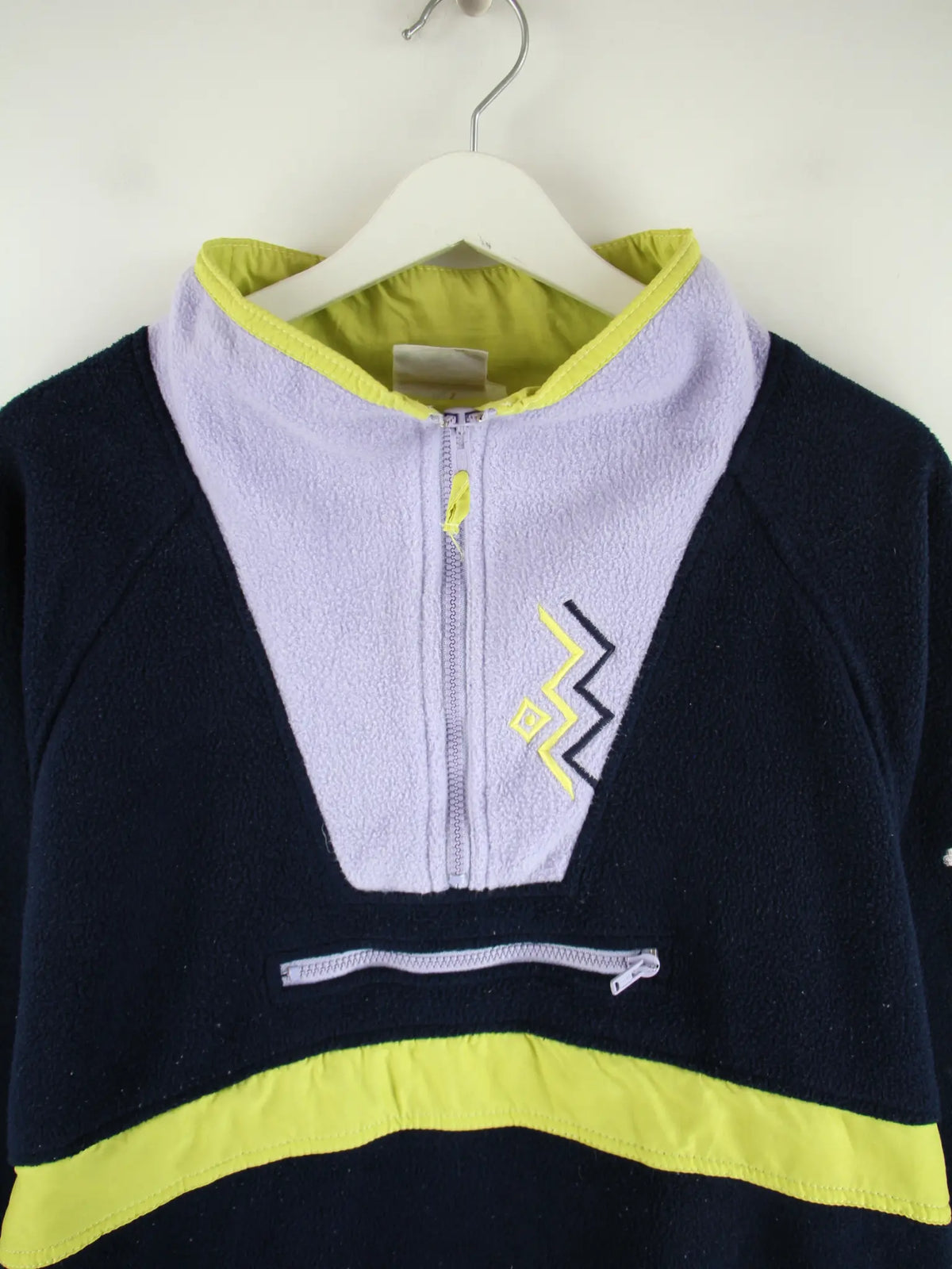 Vintage Fleece Blau XL – Detailansicht Vorderseite
