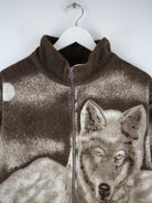 Vintage Fleece Braun L – Detailansicht Vorderseite