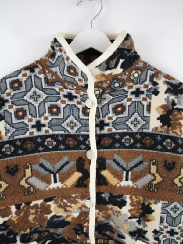 Vintage Fleece Mehrfarbig L – Detailansicht Vorderseite