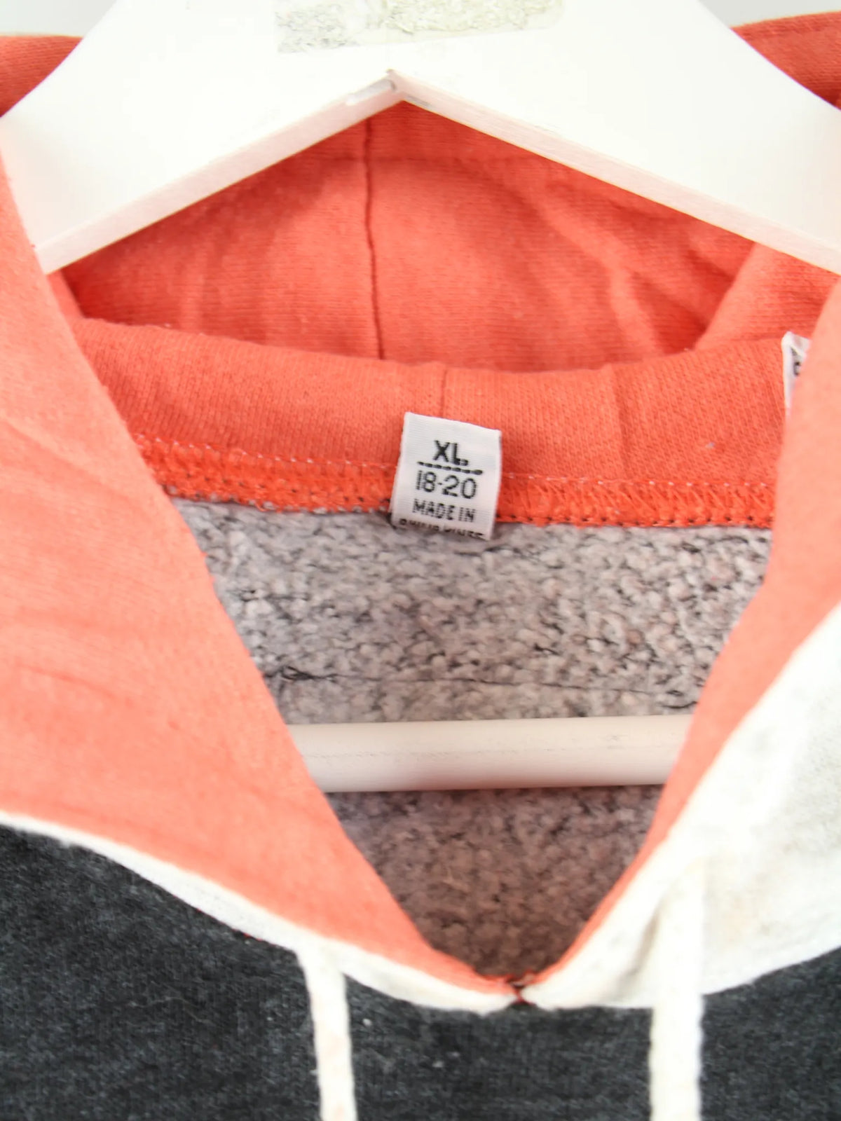Vintage Hoodie Grau XL – Etikett