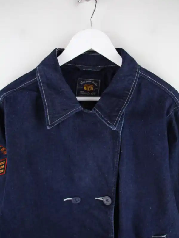 Vintage Jeansjacke Blau L – Detailansicht Vorderseite