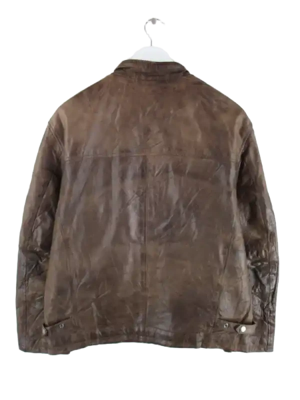 Vintage Lederjacke Braun L – Rückseite
