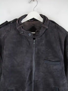 Vintage Lederjacke Grau XL – Detailansicht Vorderseite
