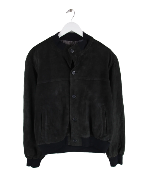 Vintage Lederjacke Schwarz XL – Vorderseite