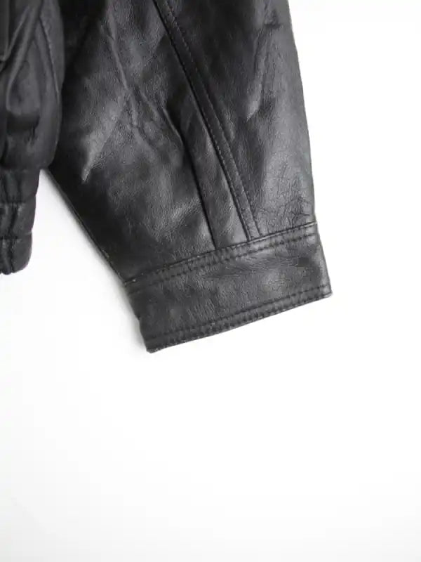Vintage Lederjacke Schwarz XL – Detailbild 4