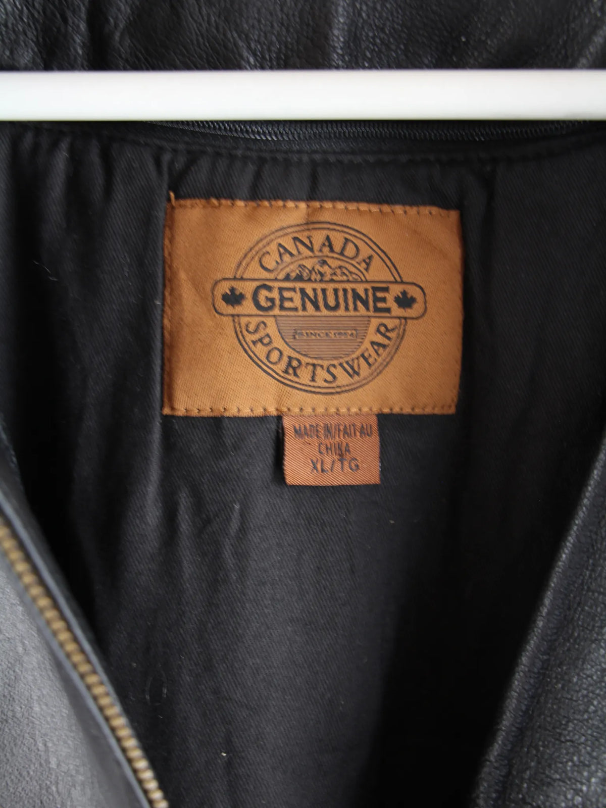 Vintage Lederjacke Schwarz XL – Etikett