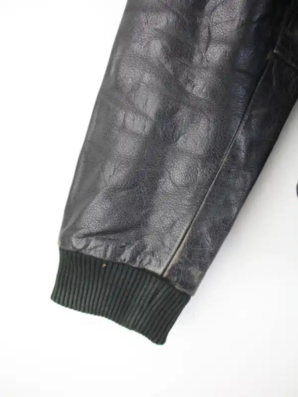 Vintage Lederjacke Schwarz XXL – Detailbild 3