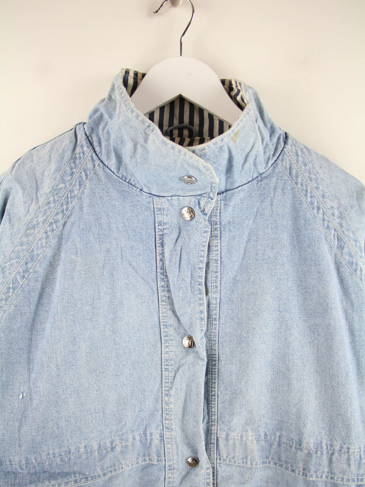 Vintage Leichte Jacke Blau L – Detailansicht Vorderseite