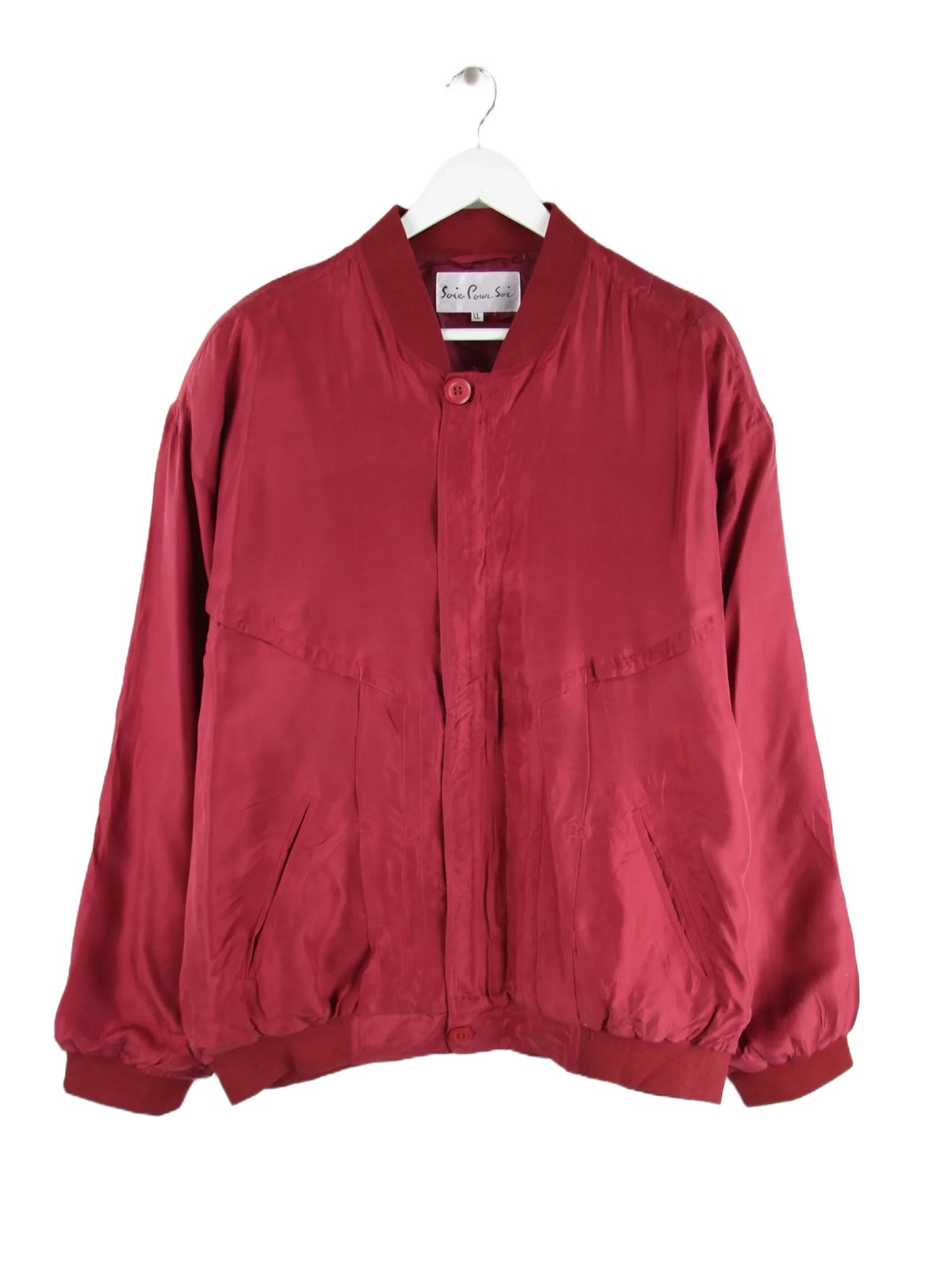 Vintage Leichte Jacke Rot XL – Vorderseite