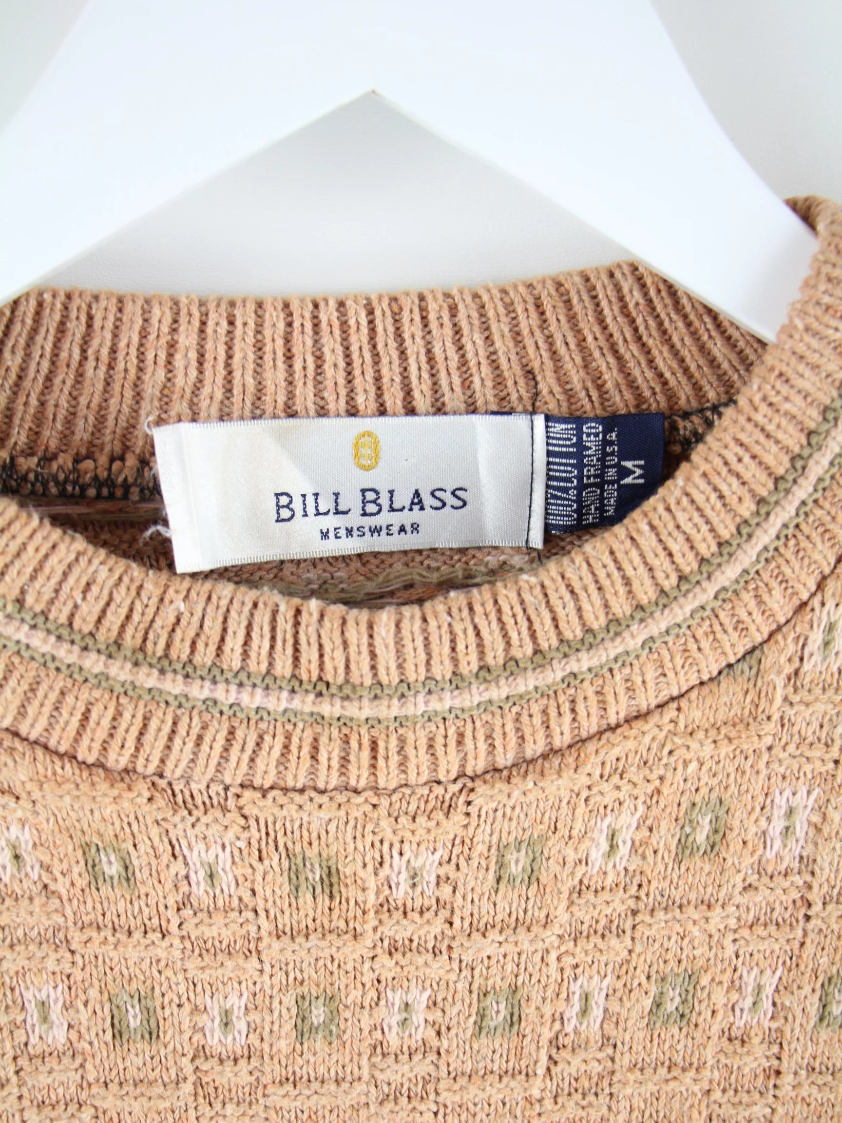 Vintage Pullover Beige M – Etikett