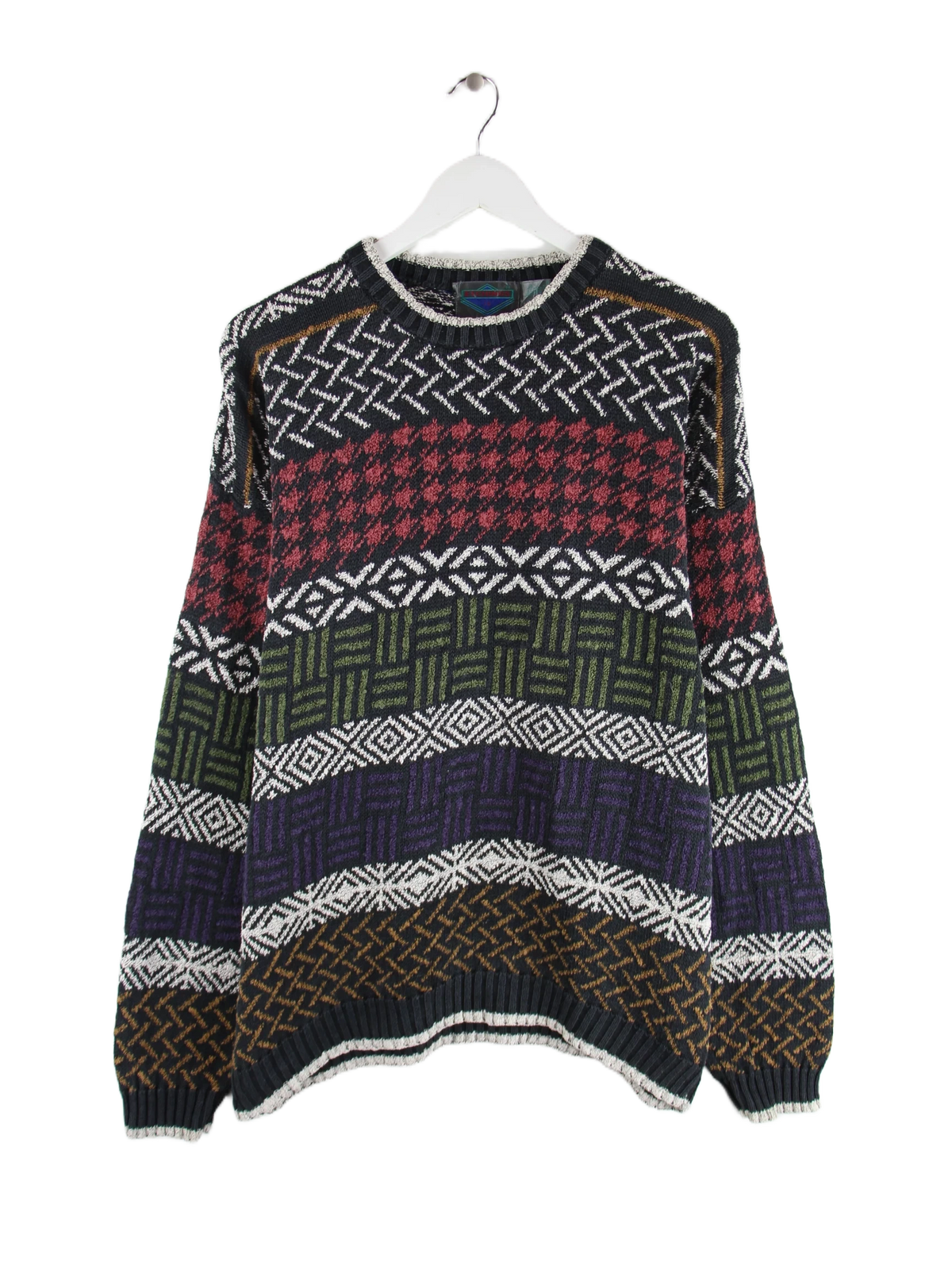 Vintage Pullover Mehrfarbig XL – Vorderseite