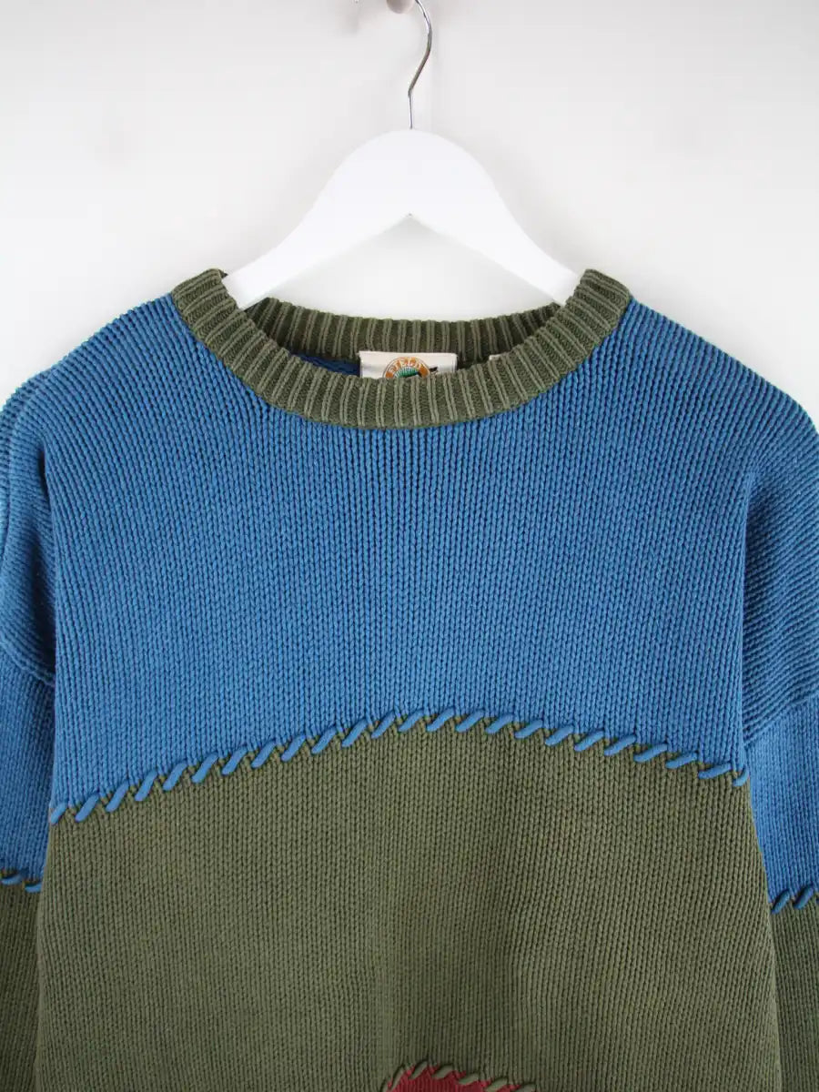 Vintage Pullover Mehrfarbig M – Detailansicht Vorderseite