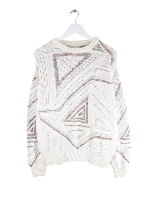 Vintage Pullover Weiß L – Vorderseite