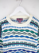 Vintage Pullover Weiß XL – Detailansicht Vorderseite