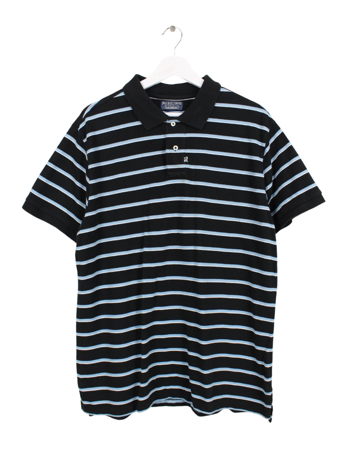 Black and white striped ralph lauren polo sales