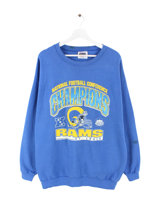 Vintage St. Louis Rams Print Sweater Blau XL