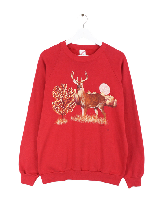 Jerzees Deer Print Sweater Rot L